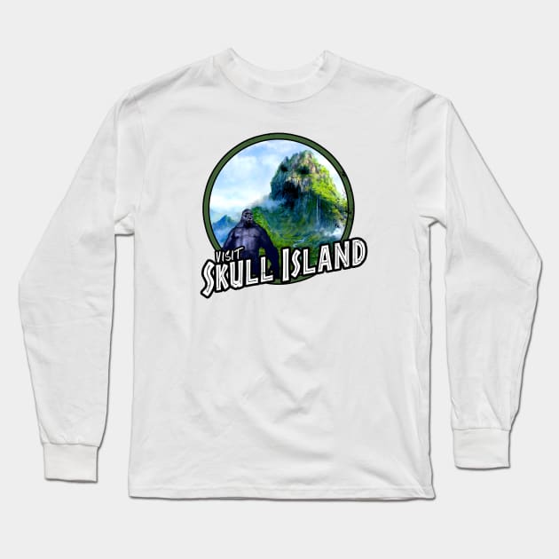 Visit Skull Island (Alt Print) Long Sleeve T-Shirt by Nerdology